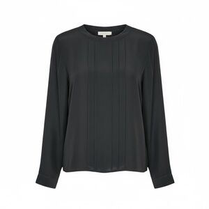 Vintage 100% Silk Pleated 80's Style Blouse Button Down Back Old Money - Sz 8